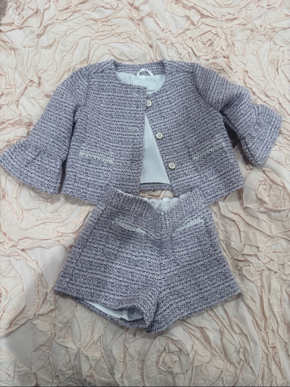 Janie and Jack Lavender Tweed Jacket & Shorts Set